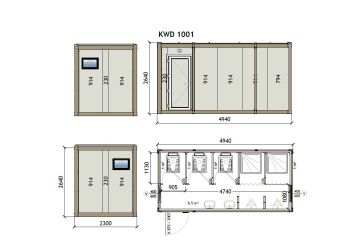 KW6 230X500 Toaleta i prysznic